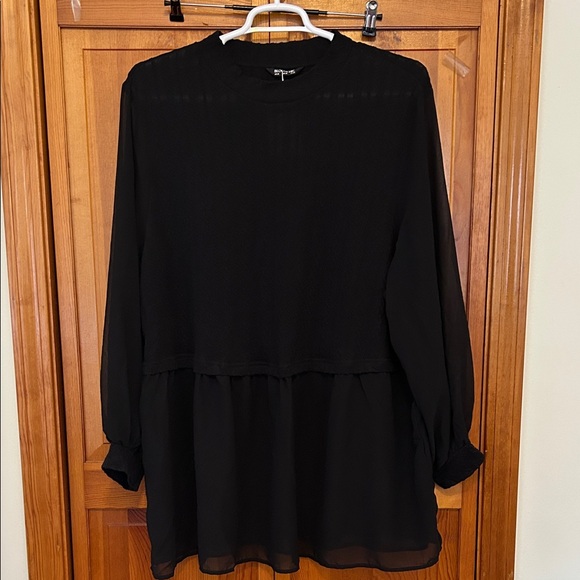 BloomChic Tops - BloomChic Black Knit & Sheer Layer Top Plus Size 4X NWT Dressy Statement